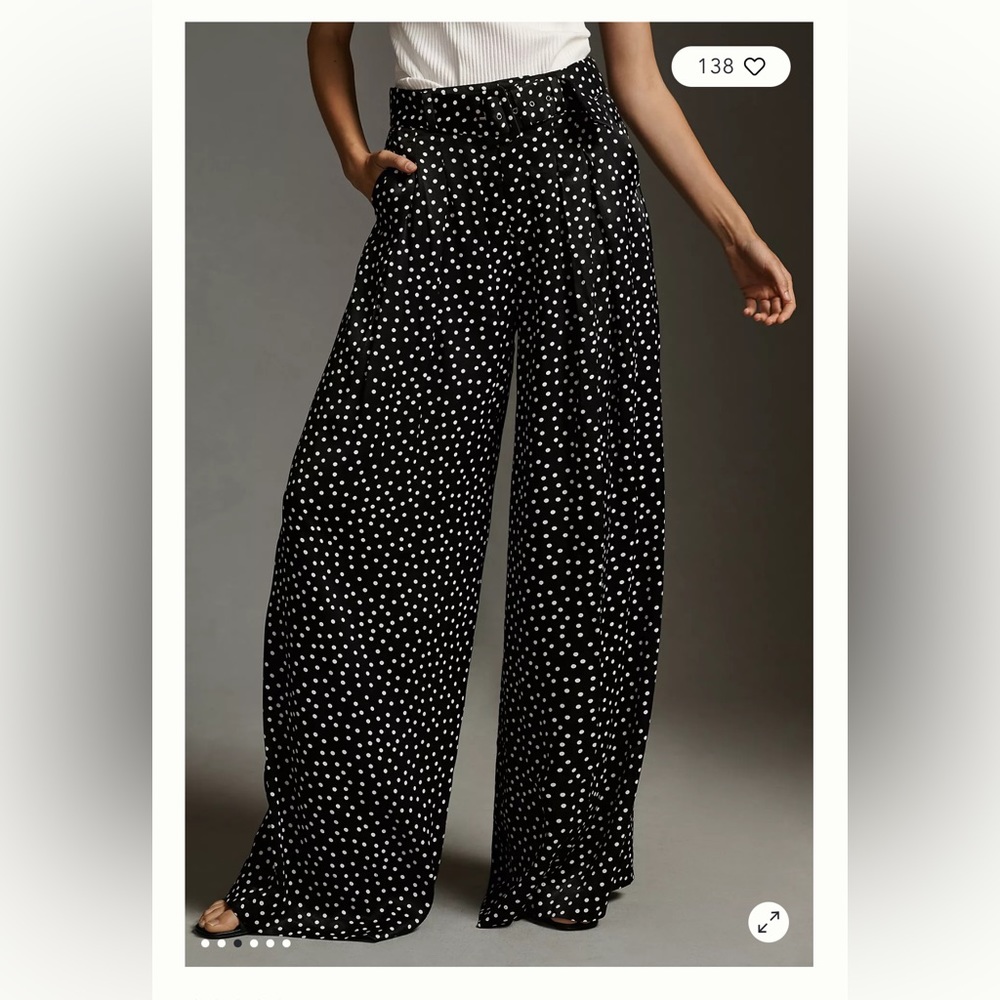 The Avery Pleated wide-leg Trousers by Maeve Printed size 4 - Picture 2 of 8